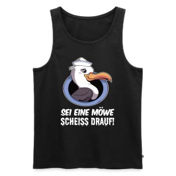 Sei eine Möwe scheiss drauf - Männer Premium Bio Tank Top - Schwarz - Vorne - AI Model Male 178 light (178cm)
