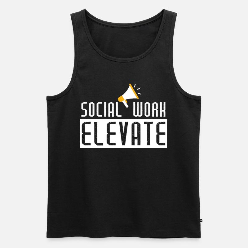 Soziale Arbeit Elevate - Männer Premium Bio Tank Top - Schwarz