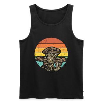 Mushrooms Friends Gift Forest Find & collect mushrooms - Men's Premium Organic Tank Top - black - Front - AI Model Male 178 light (178cm)