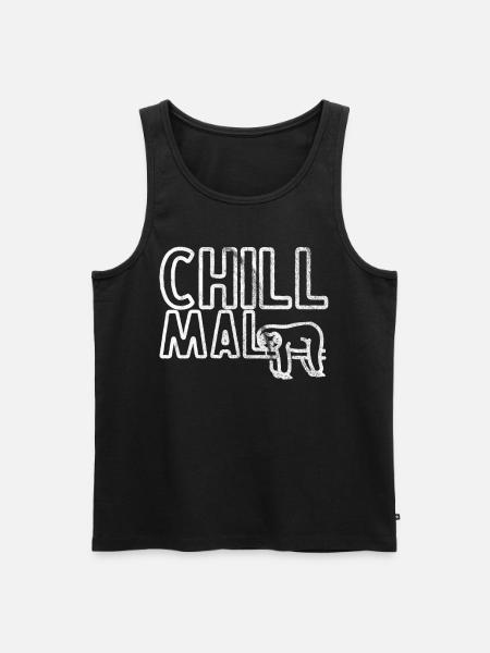 Chill mal Faultier Geschenkidee - Männer Premium Bio Tank Top - Schwarz