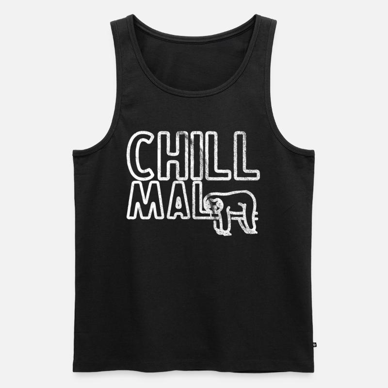 Chill mal Faultier Geschenkidee - Männer Premium Bio Tank Top - Schwarz