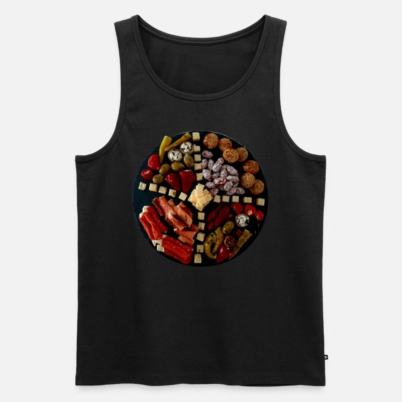 Antipasti Platte - Männer Premium Bio Tank Top - Schwarz