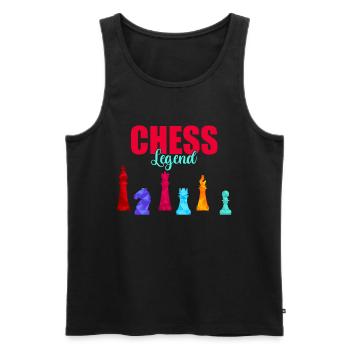 Schach Checkmate Tshirt Schachmatt Schachspieler - Männer Premium Bio Tank Top - Schwarz - Vorne - AI Model Male 178 light (178cm)