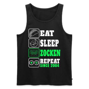 Gamer Gift Eat Sleep Zocken Since 2004 to gamble - Men's Premium Organic Tank Top - black - Front - AI Model Male 178 light (178cm)