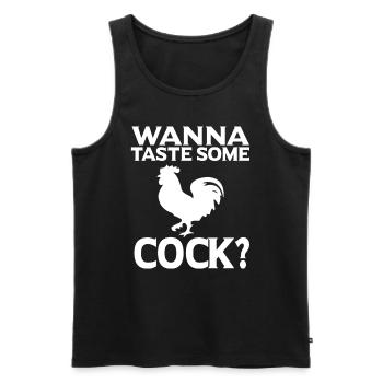 Lustiges Sprüche Cock Geschenk - Männer Premium Bio Tank Top - Schwarz - Vorne - Michal (187cm)