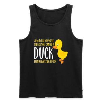 Ente - Männer Premium Bio Tank Top - Schwarz - Vorne - AI Model Male 178 light (178cm)