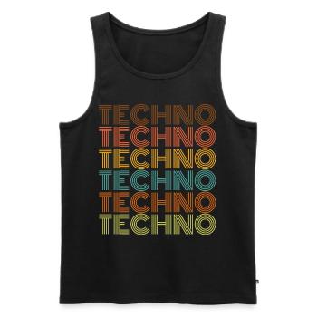 techno - Männer Premium Bio Tank Top - Schwarz - Vorne - AI Model Male 178 light (178cm)