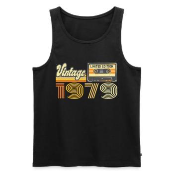 Vintage 1979 Cassette Mixtape - 41e anniversaire - Débardeur bio Premium Homme - noir - Devant - Michal (187cm)