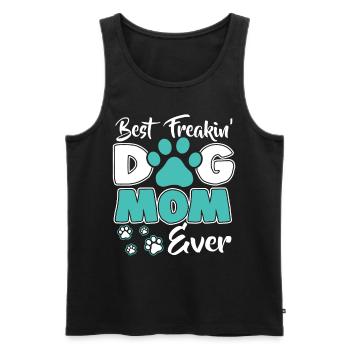 Chien maman - Chien maman - Freakin Dog Mom - Débardeur bio Premium Homme - noir - Devant - Michal (187cm)