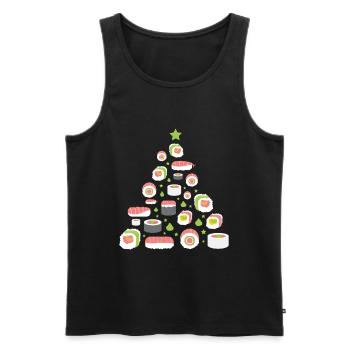 Sushi Christmas tree Best Gift - Men's Premium Organic Tank Top - black - Front - AI Model Male 178 light (178cm)