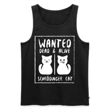Schrödinger Katze tot oder lebendig - Männer Premium Bio Tank Top - Schwarz - Vorne - AI Model Male 178 light (178cm)