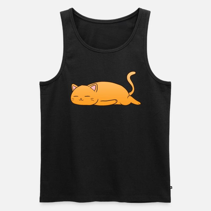 Sleeping Cat - Männer Premium Bio Tank Top - Schwarz