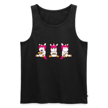 Fille de gamer licorne de jeu - Débardeur bio Premium Homme - noir - Devant - Michal (187cm)