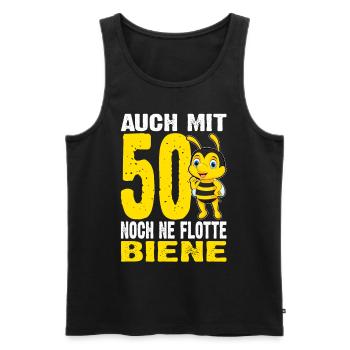 Auch Mit 50 Noch Ne Flotte Biene - 50. Geburtstag - Männer Premium Bio Tank Top - Schwarz - Vorne - Michal (187cm)
