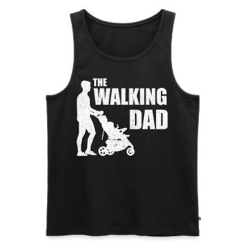 Le papa qui marche - Débardeur bio Premium Homme - noir - Devant - AI Model Male 178 light (178cm)