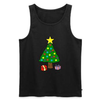 Sapin de Noël - Débardeur bio Premium Homme - noir - Devant - AI Model Male 178 light (178cm)