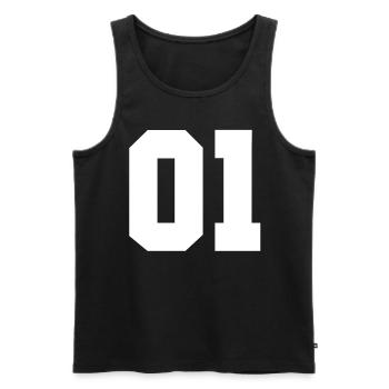 1 sport Nummer - Männer Premium Bio Tank Top - Schwarz - Vorne - Michal (187cm)