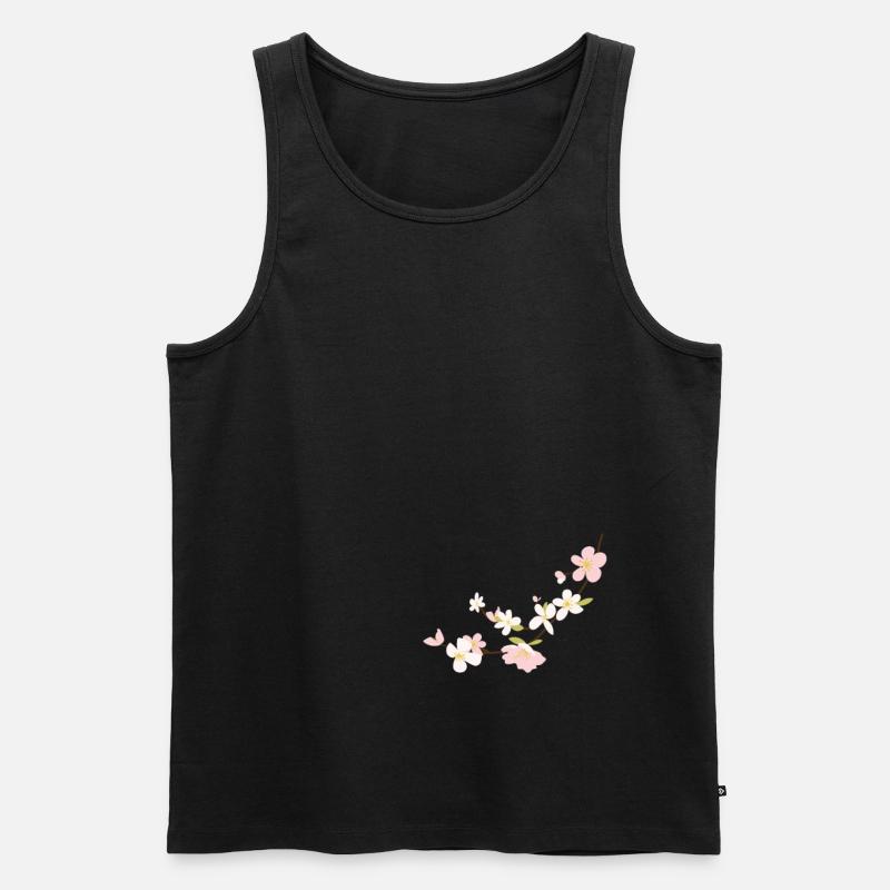 blumen - Männer Premium Bio Tank Top - Schwarz