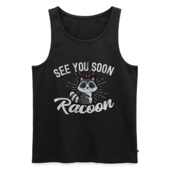 racoon - Men's Premium Organic Tank Top - black - Front - Michal (187cm)