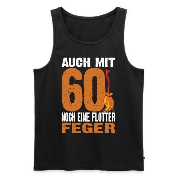 Auch Mit 60 Noch Ein Flotter Feger 60. Geburtstag - Männer Premium Bio Tank Top - Schwarz - Vorne - AI Model Male 178 light (178cm)