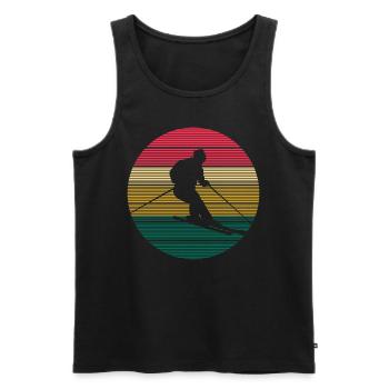 Retro Ski Winter Downhill Skiing Freestyle Snowboa - Männer Premium Bio Tank Top - Schwarz - Vorne - AI Model Male 178 light (178cm)