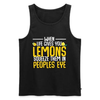 lemon - Men's Premium Organic Tank Top - black - Front - AI Model Male 178 light (178cm)