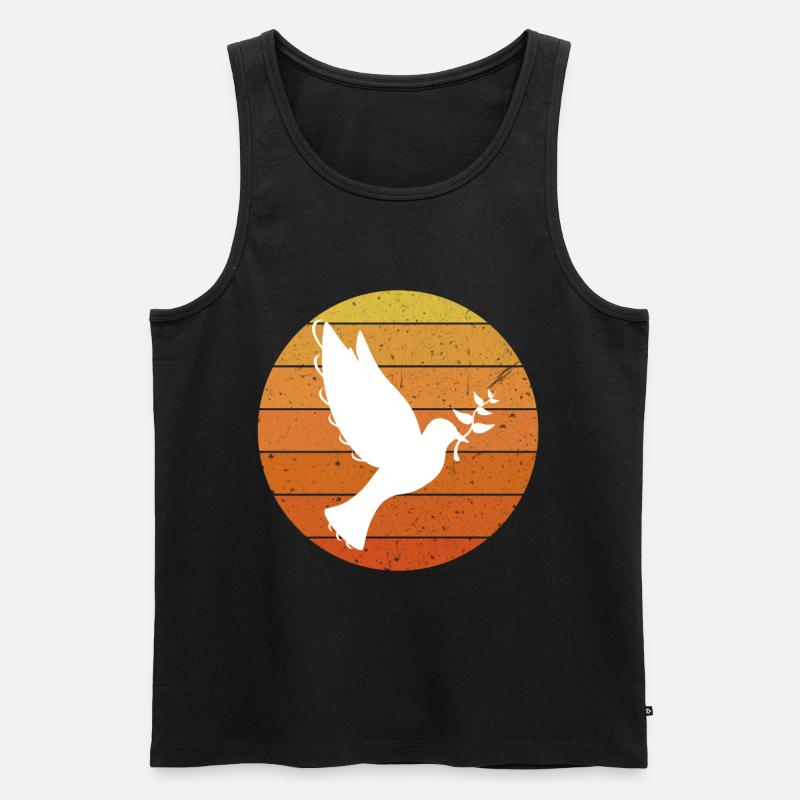 Friedenstaube - Männer Premium Bio Tank Top - Schwarz