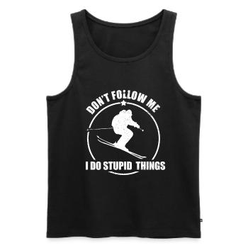Don't Follow Me Skiing Winter Sport Downhill Ski F - Männer Premium Bio Tank Top - Schwarz - Vorne - AI Model Male 178 light (178cm)