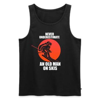 An Old Man On Skis Winter Skiing Downhill Ski Gran - Männer Premium Bio Tank Top - Schwarz - Vorne - AI Model Male 178 light (178cm)