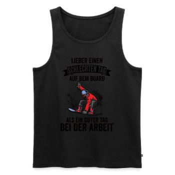 Snowboard Wintersport Snowboarder Lustige Sprüche - Männer Premium Bio Tank Top - Schwarz - Vorne - Michal (187cm)