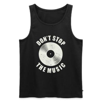 Vintage vinyl record DJ musician saying music - Men's Premium Organic Tank Top - black - Front - Michal (187cm)