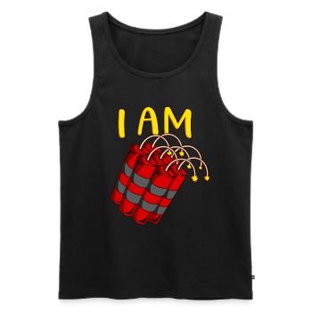Ich bin Dynamit Motivierendes Zitat Positivität - Männer Premium Bio Tank Top - Schwarz - Vorne - AI Model Male 178 light (178cm)