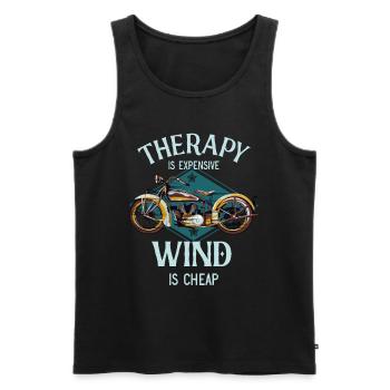 Motorrad Therapie Wind vintage Biker Geschenk - Männer Premium Bio Tank Top - Schwarz - Vorne - Michal (187cm)