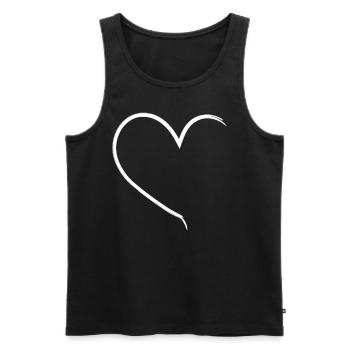 cœur - Débardeur bio Premium Homme - noir - Devant - Michal (187cm)