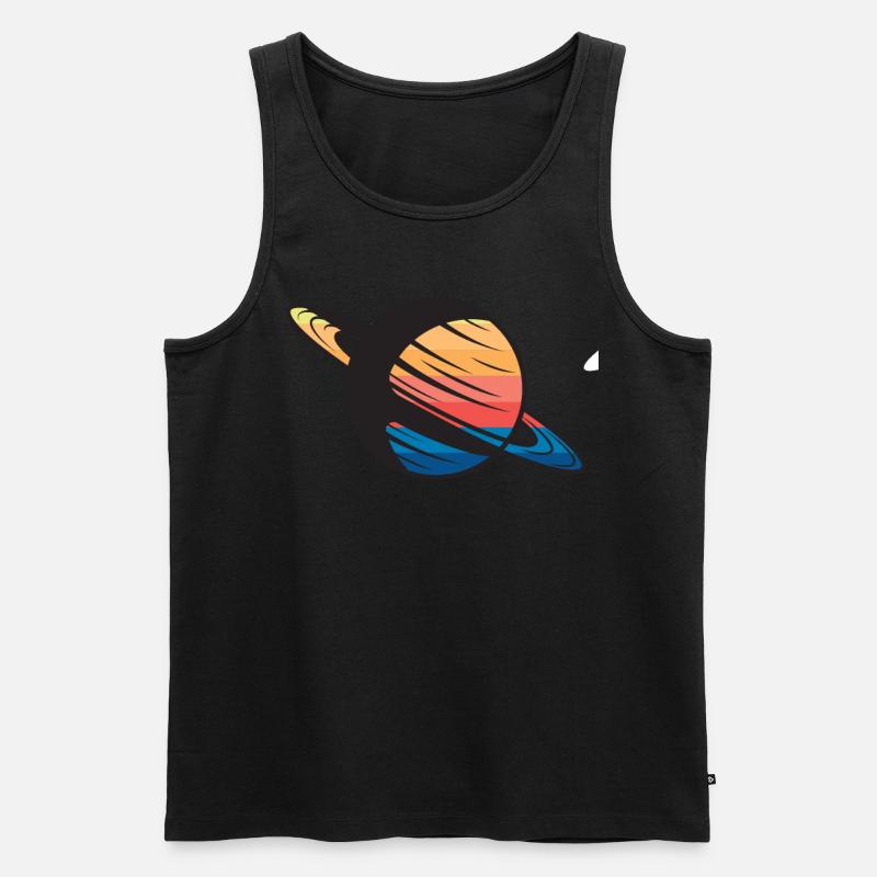 Planet Saturn Weltraum - Männer Premium Bio Tank Top - Schwarz
