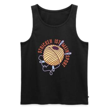 Stricken Häkeln und kreative Handarbeiten - Männer Premium Bio Tank Top - Schwarz - Vorne - Michal (187cm)