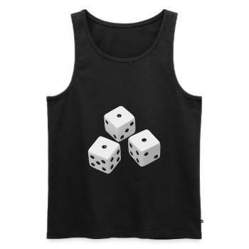 Realistische Würfel Geschenkidee - Männer Premium Bio Tank Top - Schwarz - Vorne - Michal (187cm)