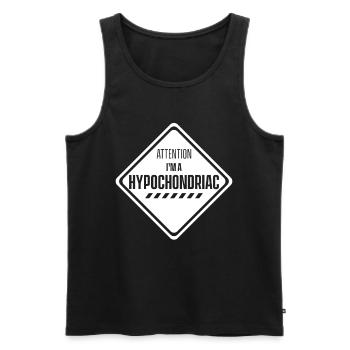 Achtung Ich bin ein Hypochonder Krank Hypochondrie - Männer Premium Bio Tank Top - Schwarz - Vorne - AI Model Male 178 light (178cm)