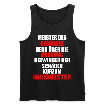 Hausmeister Geschenkidee - Männer Premium Bio Tank Top - Schwarz - Vorne - Michal (187cm)