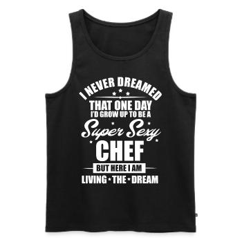 super sexy cheSuper Sexy Chef Funny Cooking Culina - Men's Premium Organic Tank Top - black - Front - Michal (187cm)