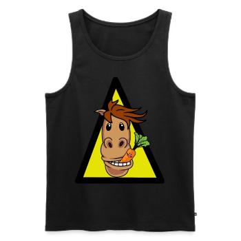 Cheval Poney Cheval Fous Cavalier Tête de cheval Gaulois - Débardeur bio Premium Homme - noir - Devant - AI Model Male 178 light (178cm)