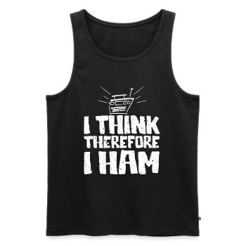I Think Therefore I Ham Pun - Men's Premium Organic Tank Top - black - Front - AI Model Male 178 light (178cm)
