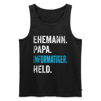 Informatiker Papa Vater Informatik Vatertag Retro - Männer Premium Bio Tank Top - Schwarz - Vorne - AI Model Male 178 light (178cm)