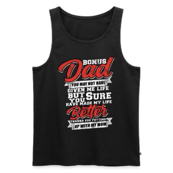 Stepfather bonus dad family gift - Men's Premium Organic Tank Top - black - Front - Michal (187cm)