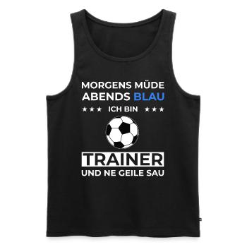 Coach Trainer Geschenkidee Fußballtrainer Fußball - Männer Premium Bio Tank Top - Schwarz - Vorne - AI Model Male 178 light (178cm)