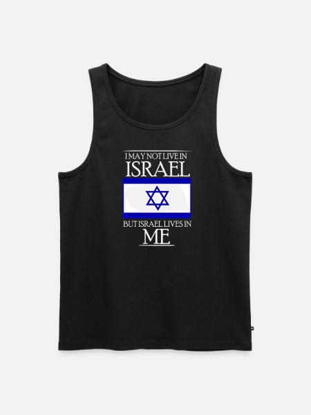 Israel flagga IDF Mossad Menorah Tel Aviv gåva - Ekologisk premium tanktopp herr - svart