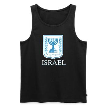 Israel IDF Mossad Menora Tel Aviv Geschenk - Männer Premium Bio Tank Top - Schwarz - Vorne - AI Model Male 178 light (178cm)
