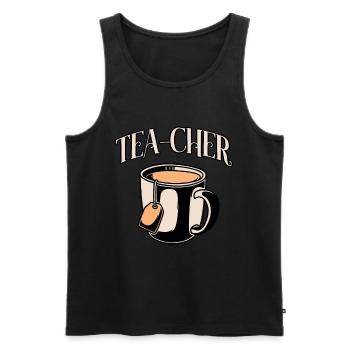 Tea-Cher Tea Teacup Teacher Gift - Men's Premium Organic Tank Top - black - Front - Michal (187cm)