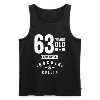 63 Jahre altes Geschenk | 63. Geburtstagsgeschenkideen - Männer Premium Bio Tank Top - Schwarz - Vorne - Michal (187cm)