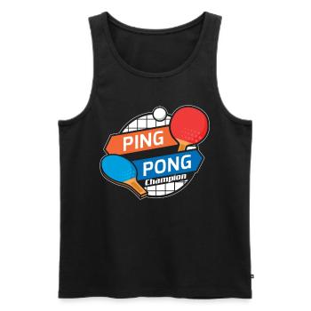 Tennis de table ping-pong cadeau de joueur de tennis de table - Débardeur bio Premium Homme - noir - Devant - AI Model Male 178 light (178cm)